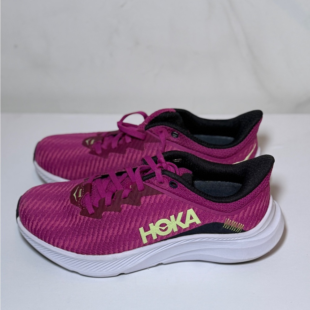 Hoka Fuchsia and Black Athletic Shoes